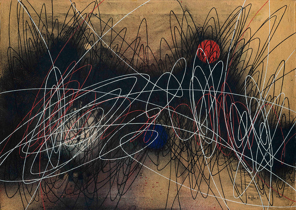 Roberto Crippa, tecnica mista su tela, 1951